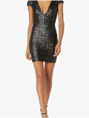 Dress the Population - ‘Zoe’ Sequin Party Dress in Black